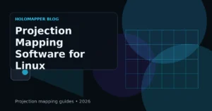 Linux projection mapping software with warped projector output and mesh grid