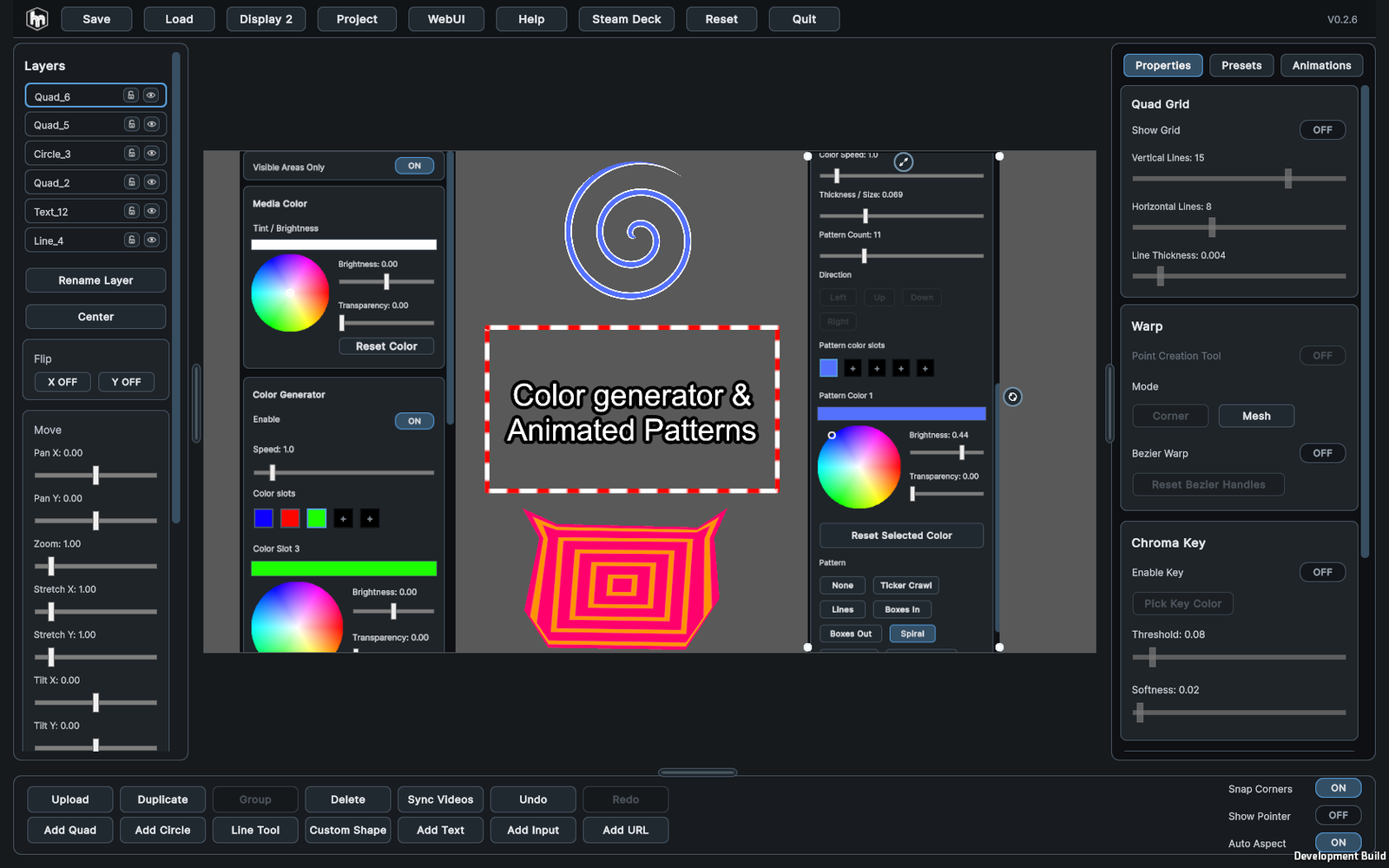 HoloMapper color controls and transparency settings